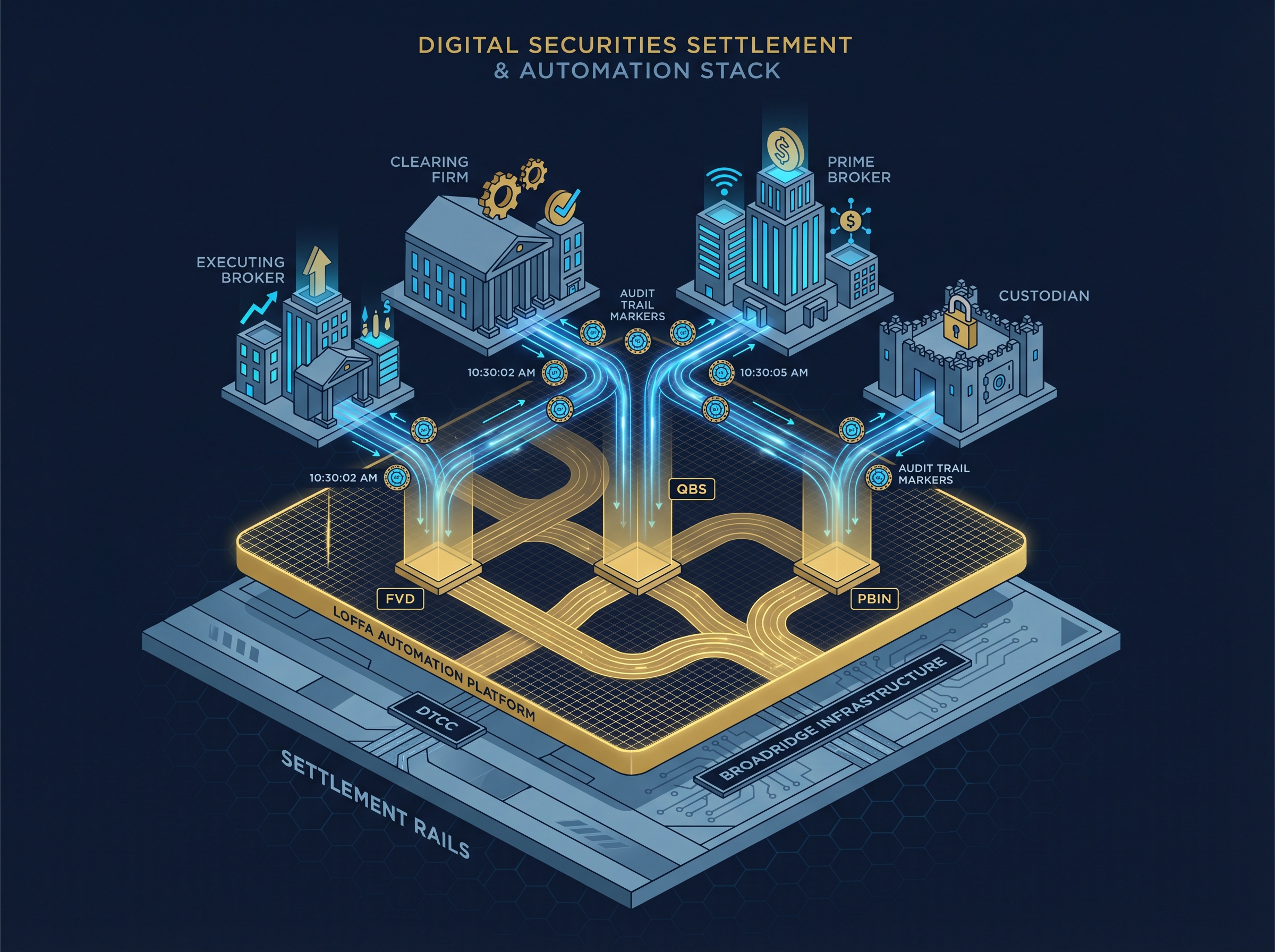 Loffa's automation layer between broker systems and DTCC/Broadridge settlement rails