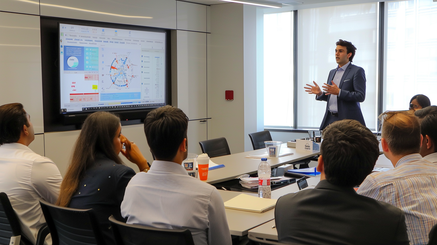 brainstorming session among financial services professionals