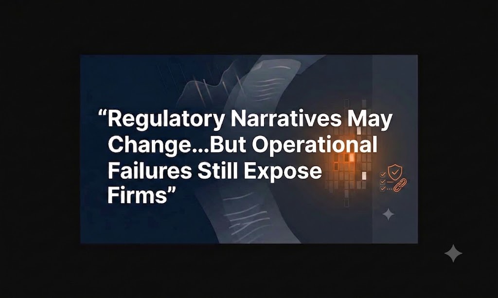 Regulatory narratives may change, but operational failures still expose firms
